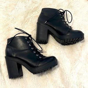 Lace Up High Heel Boots
